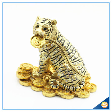 Home Decoration Tiger With Money Trinket Box Lucky Animal Trinket Box SCJ413