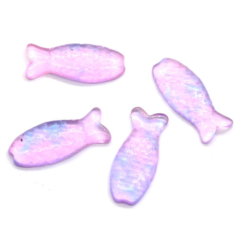 New Charms 100pcs/bag Mini Fish Transparent Flat Back Resin Cabochon For Handmade Phone Shell Beads Charms Kids Toy Decor