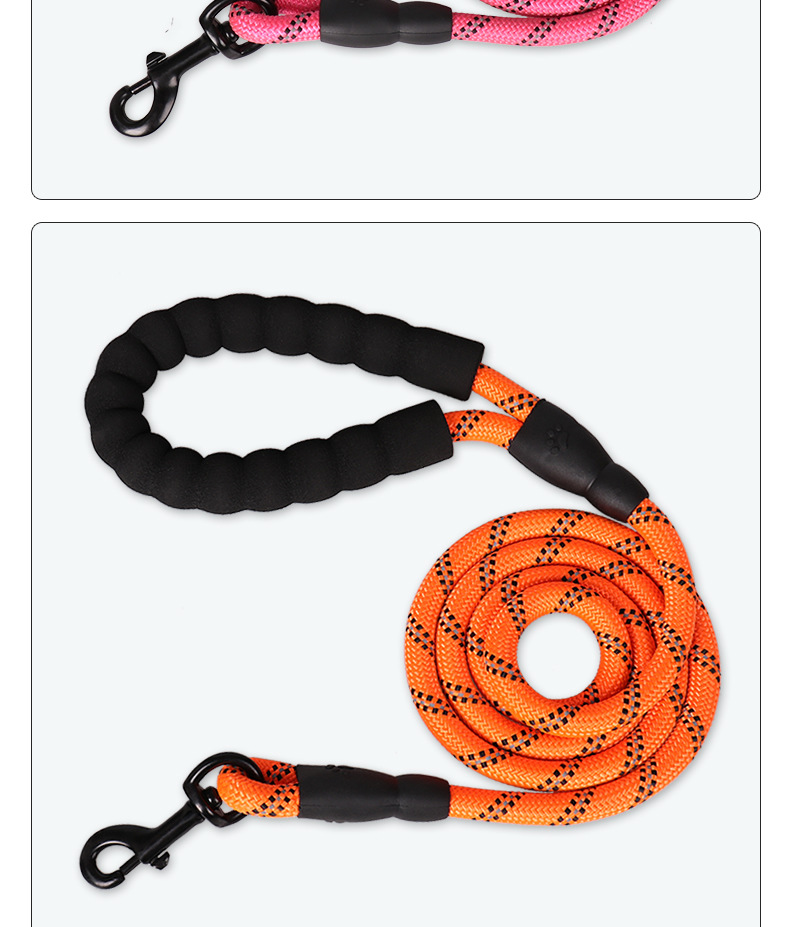 High Quality Hot Selling Dog Walking Hand Holding Rope Nylon Reflective round Rope Pet Hand Holding Rope Supplies