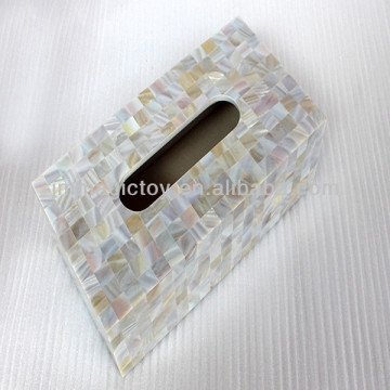 SL-TB017Natural carved mother of pearl shell facial tissue box