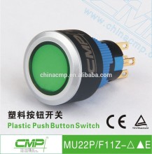 22mm CMP 1NO 1NC or 2NO 2NC waterproof anti-vandal plastic illuminating resistant pushbutton ip67