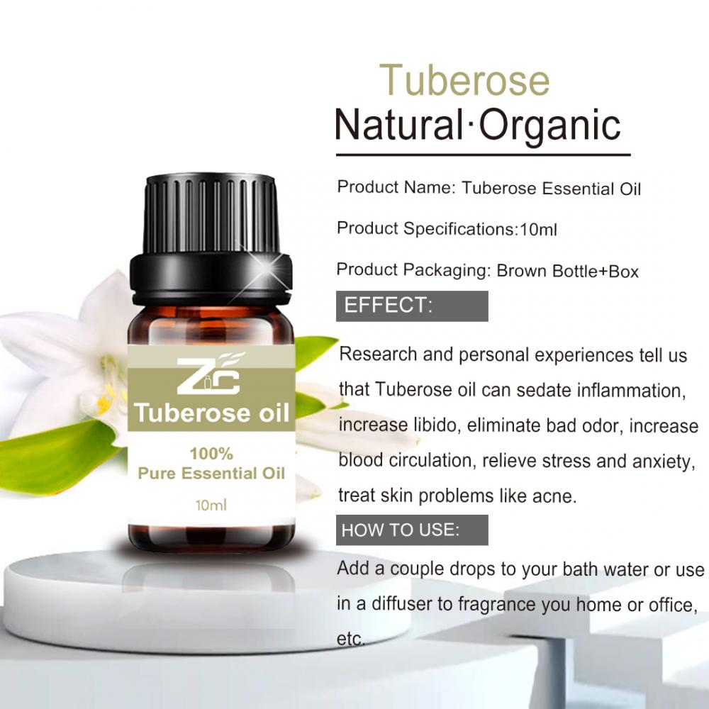 Huile de tubéreuse naturelle pure de haute qualité pour massage par diffuseur