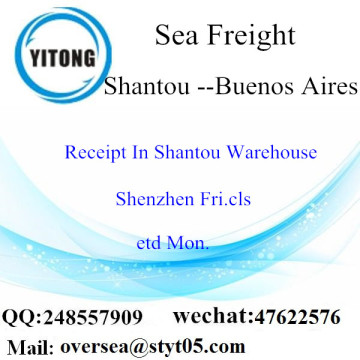 Consolidation de LCL du port de Shantou à Buenos Aires