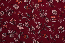 Wholesale Dark Red Background Printed Fabrics