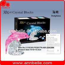 3D crystal puzzle dolphin puzzle dolphin block