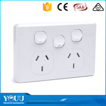 Latest Technology Flat Double Powerpoints Wall Switch Socket With Extra 3 Gang 2 Way Switch