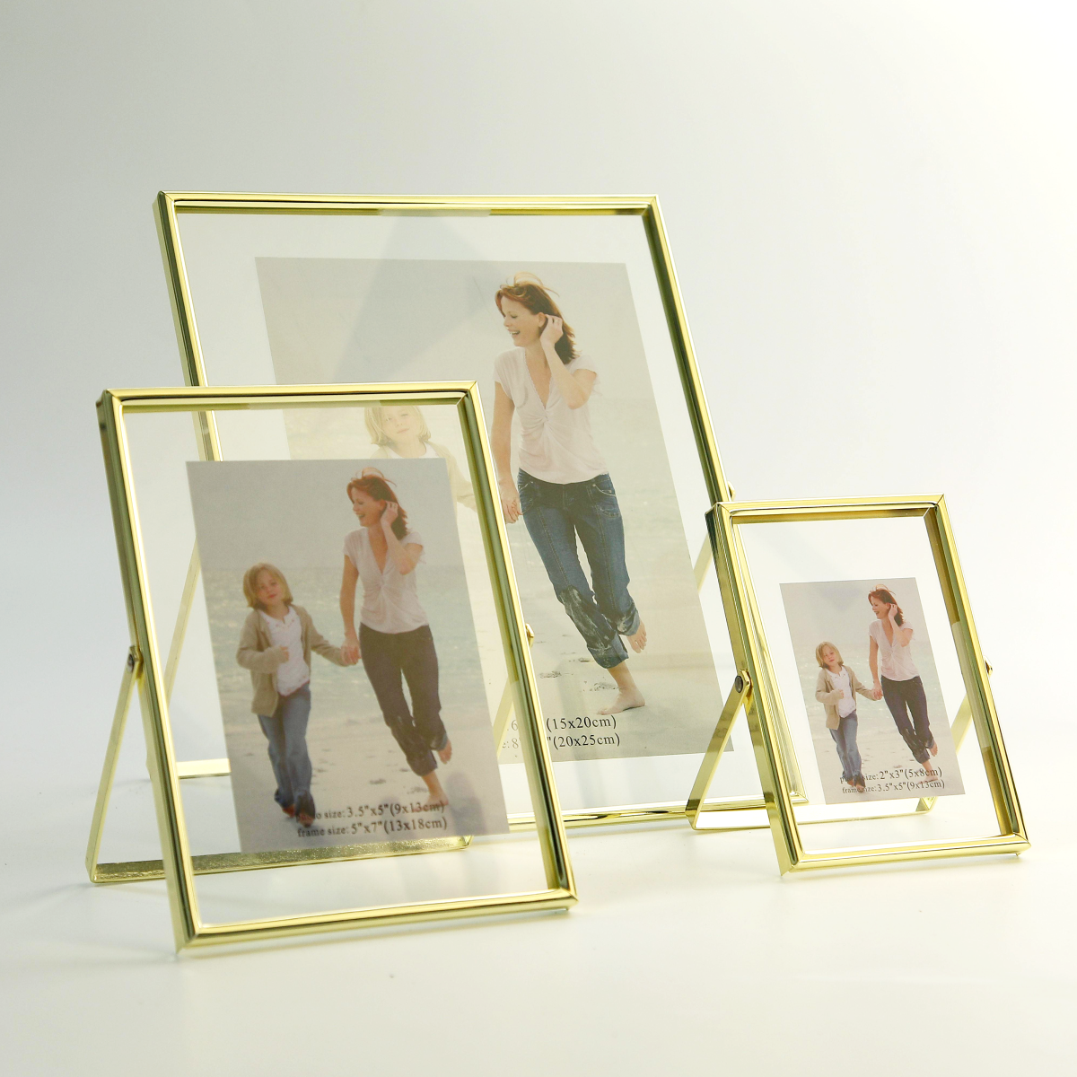 Nordic Metal Stereo Glass Photo Frame INS Creative Metal Desk Decorative Frame 6 7 Inches Picture Frame