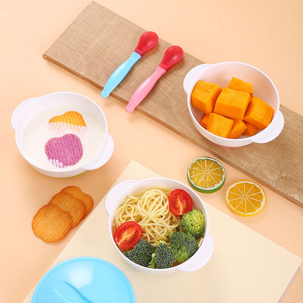 Plastic baby eating set baby suction bowl