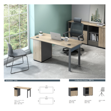 Mesa de oficina de madera moderna en forma de L al por mayor