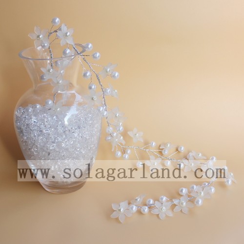 Artificial White Pearl Bead & Flower Tree Branches