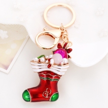 Christmas Gift Santa Claus Sock Custom Minion Keychain Multicolor