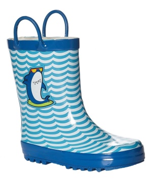 Wholesale Shiny Shark Printed Children Gumboots For Raining Day