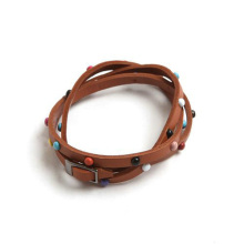 Designer make adjustable leather bracelet clasp