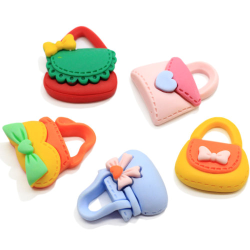 Borse per ragazza in resina all&#39;ingrosso Perline cabochon con retro piatto per custodia per telefono Kawaii Decorazioni fai-da-te Portachiavi Ornamento Slime Filler