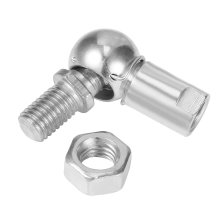 DIN 71802 CS-10-M6 Angle Ball Joints with Threaded Stud and Safety Clips, Carbon Steel, Zinc Plated