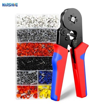 HSC8 6-4 Tube Terminal Crimping Pliers Ferrule Crimping Tool Kit Electric Cable Crimping Tool
