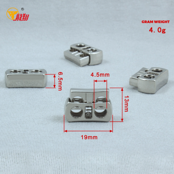 Rectangular Dual Hole Spring Cord Lock Garment Luggage