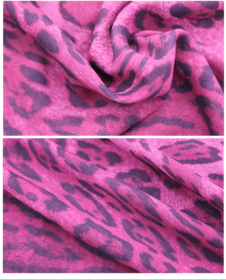 100% Polyster printed chiffon fabricLeopard grain print fabric animal printed
