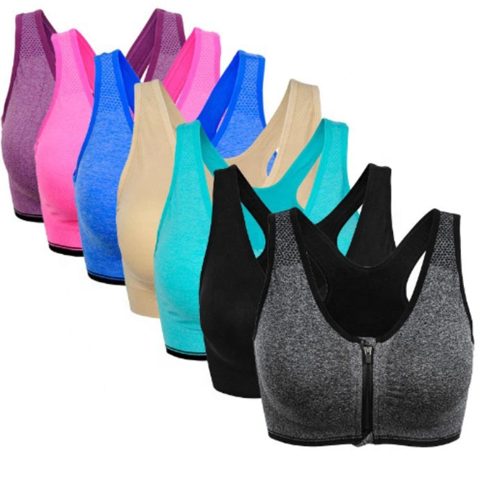 Sports Bra Front Zip Wear Tops Yoga Bra Fitness Clothing