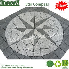 Grey granite star compass square landscaping paving stone