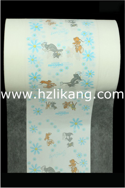 Non Breathable PE Film Laminate SSS Non Woven Material for Diaper Backsheet