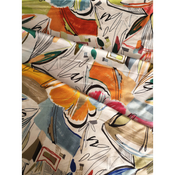 Scrawl Design Rayon Challis 30S impression de tissu