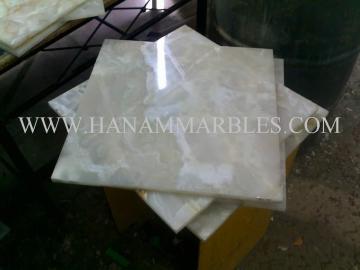 White onyx tiles