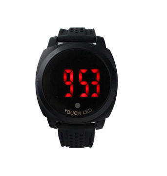 Custom Black Silicone Led Watch 3 Atm Mens El Backlight Led Mirror Watch