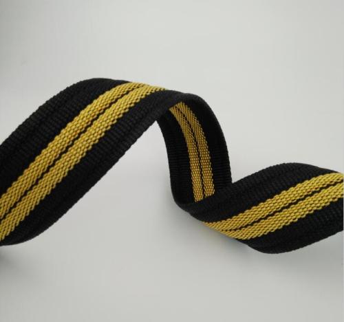 Amarillo negro 9 líneas PP patrón de la cinta del gancho