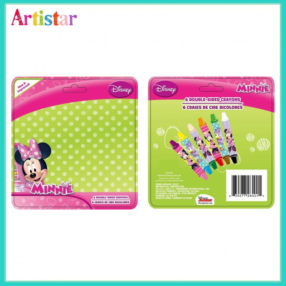 Disney Minnie Mouse Blister Card 6 Double Sided Crayons 2