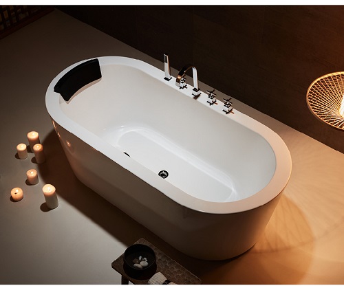 Small Freestanding Jetted Tub Simple Style Indoor Freestanding Soaking Bathtub