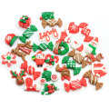 Mixed Resin Design Weihnachtsperlen Charms Flatback Deer Schneemann Sweet Candy Weihnachtsschmuck Diy Crafts Schmuckverzierung