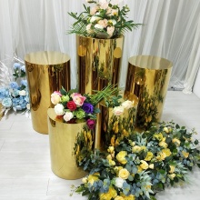 Gold Cake Plinth Stand for Wedding Decorations