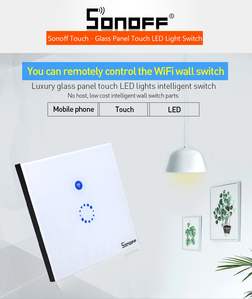 Smart Home Automation DIY Timing Sonoff Touch Wall Wireless WiFi Switch EU Plug