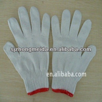 cotton knitted gloves white