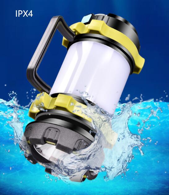 Super Bright Rechargeable Camping Lantern with 3600mah power bank, 360 degree range waterproof SOS camping LED flashlight