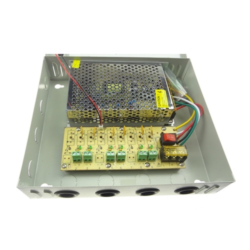 60W 12V 5A Caja de fuente de alimentación de CCTV de 6ch