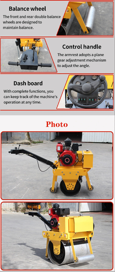 Chinese Supplier Hand Held Small Double Drum Roller Compactor Road Roller Details1 Jpg