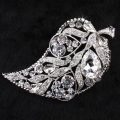 Mode smycken partihandel bröllop broscher Crystal rhinestone Leaf form brosch PIN-koder för kvinnor