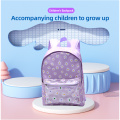 Light purple school bag for children is lightweight and comfortable for outdoor travel