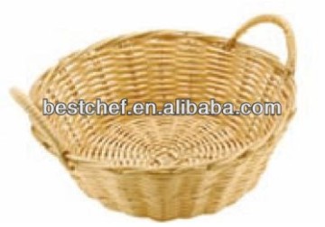 Round bread basket with double handles