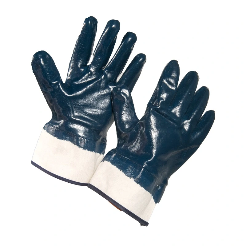 Wholesale Yellow Nitrile Dipped Cotton Liner Working Gloves