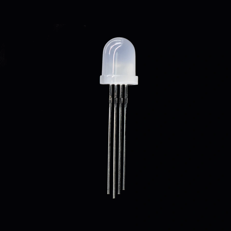 thumbnail image 2 of 100 Pcs 5mm RGB Tri-Color LED Diodes – Straw Hat, 4-Pin, Common Anode (Red/Green/Blue) 2 of 6