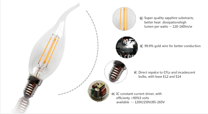 C35-3 filament led bulbs 