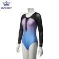 Leotards Gimnastik Kompetitif Gadis Lengan Panjang Custom