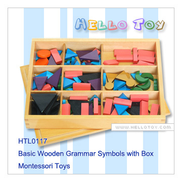 Montessori Toy - Basic Wooden Grammar Symbols with Box (HTL0117)