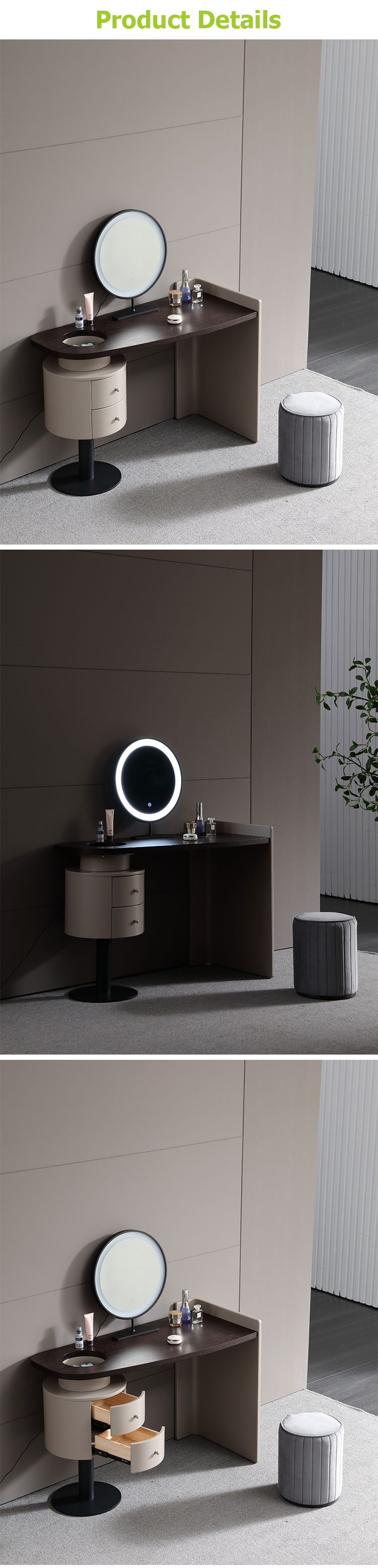 Tocador moderno de la vanidad de los muebles del dormitorio con el espejo