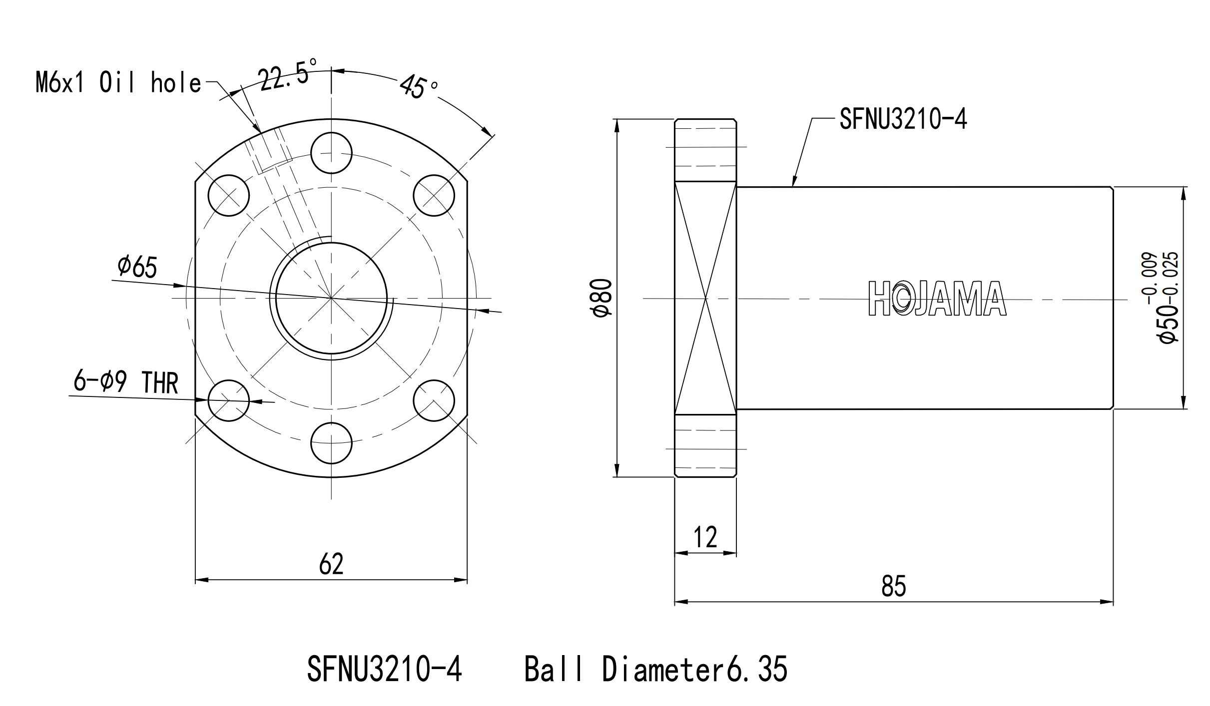 SFNU3210-4 Rolling ball screw SFNU3210-4 Rolling ball screw