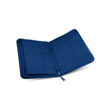 Dark Blue Quilted Leather A4 Compendium with Two Pockets