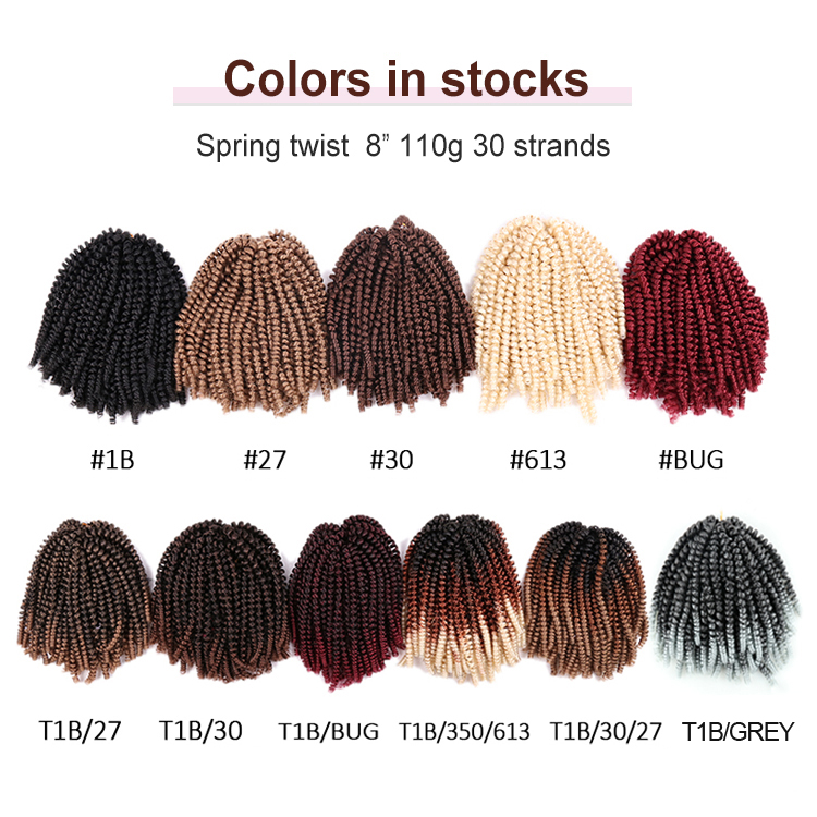 Synthetic spring twist for faux locs extension ombre crochet braids human 12 inches spring twist hair